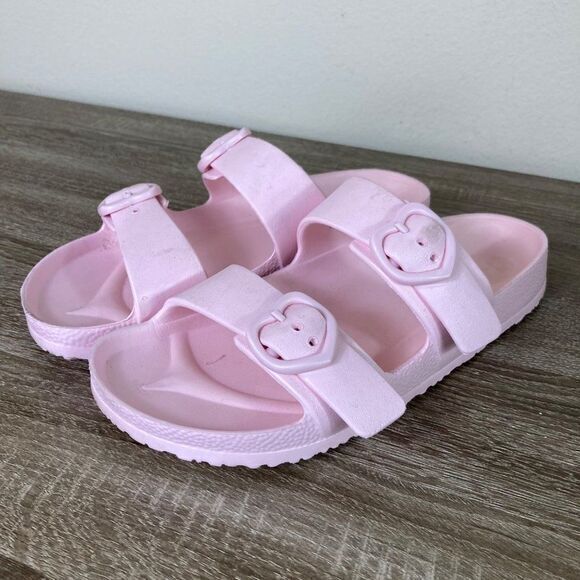 Slide Sandals Stoney Clover Lane Shoes Open Toe Heart Womens Size 8 Pastel‎ Pink - Picture 4 of 10